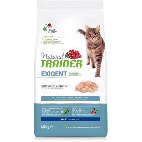 Trainer Natural Exigent сухой корм для привередливых кошек со свежим белым мясом 1.5 кг