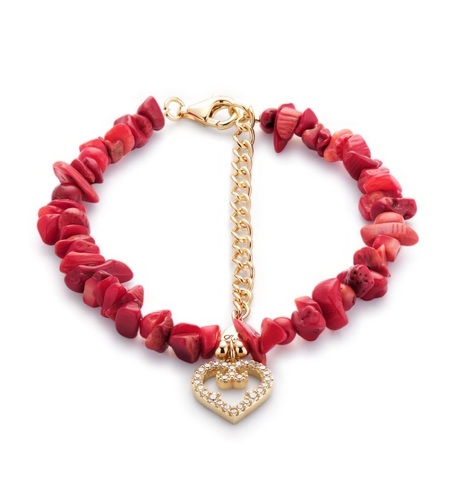 Bracelet Heart Coral