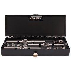 Набор плашек М3-М12 DINEN22568 HSS-G 20/25/30/38мм 19пр Volkel 49599