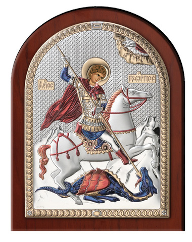 Серебряная икона Святой Георгий