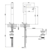 Gessi Rettangolo Смеситель для раковины с донным клапаном и высоким изливом 128мм, цвет: хром 11921#031