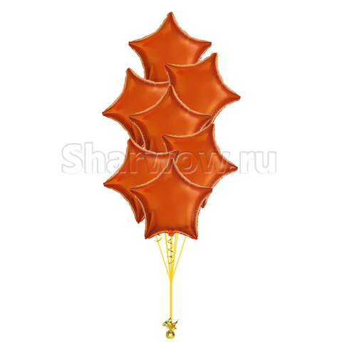 Букет из шаров звезд оранжевый