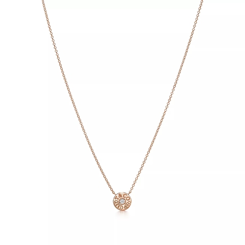 Подвеска из розового золота 18к(750 проба) c бриллиантом, Tiffany circle pendant , в наличии
