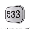 Номерок на дверь квартиры 533, для кабинета, офиса, шильдик 9 х 7 см, серебристый, Айдентика Технолоджи