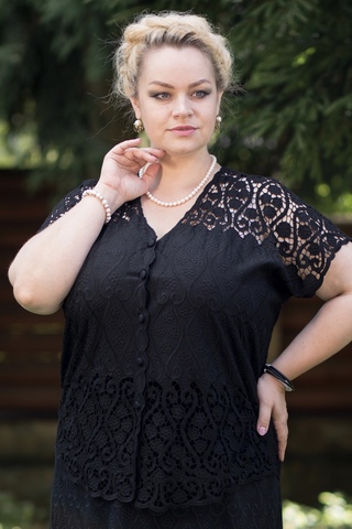 Блузка Полина , цвет черный