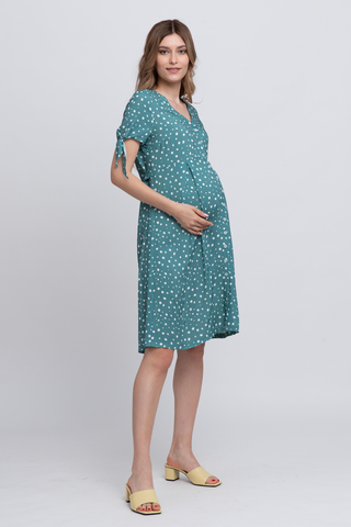 Платье для беременных 12605 зеленый