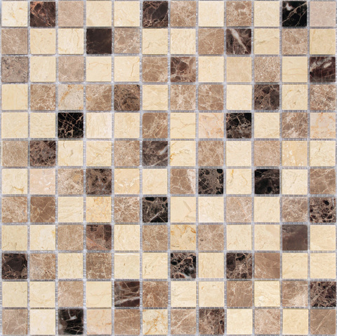 Мозаика LeeDo Caramelle: Pietrine - Pietra Mix 1 полированная 29,8x29,8x0,4 см (чип 23x23x4 мм)