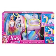 Набор игровой Barbie Дримтопия Принцесса и Радужный единорог, звук, свет