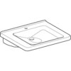 Раковина Geberit Renova Comfort Square, безбарьерная: B=65см, T=55см, Отверстие под смеситель=По центру, Перелив=Без, Белый