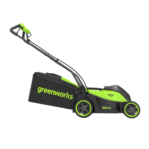 Газонокосилка аккумуляторная Greenworks GD40LM361, 40V, 36 см, бесщеточная, c 1хАКБ 4Ач и ЗУ (2520807UB)