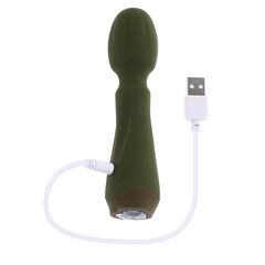 Мини-вибромассажёр цвета хаки Heartfelt - 13,4 см. - 
