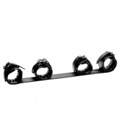 Strict Deluxe Rigid Spreader Bar - БДСМ распорка с манжетами для рук и ног, 40.6 см (чёрный)