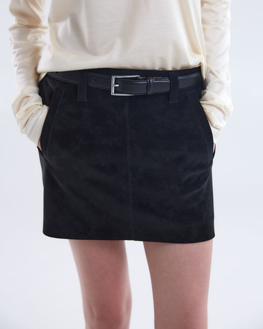 Юбка из искусственной замши черный