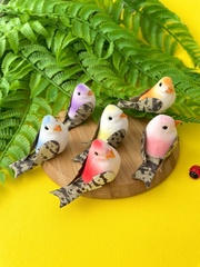 Птички декоративные, искусственные, цвет микс, 5 см, набор 6 шт.