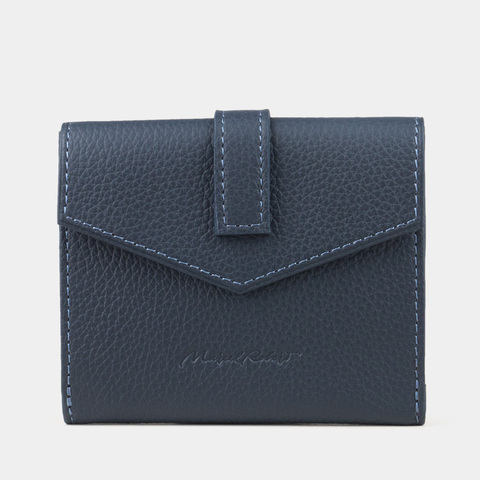 Кожаный кошелек, теленок цвета синий