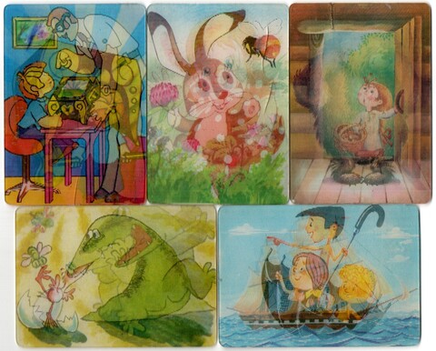 № 21 набор из 5 стерео Календариков. Мультфильмы СССР 1984 - 1985 гг.