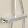 Sancos Teo SC11002CH Душевая стойка c термостатом, изливом и полкой, цвет: хром