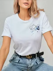 Футболка больших размеров с принтом акула