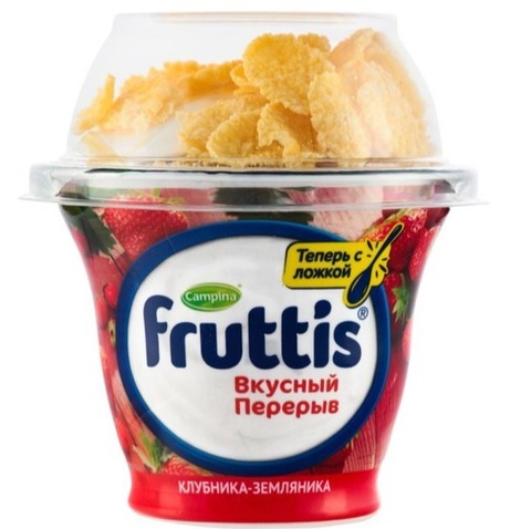 Йогуртный продукт Фруттис 2,5% с топпером клубн землян 175г, шт
