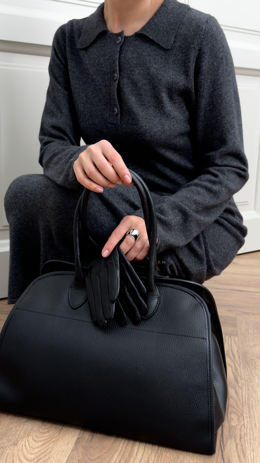 Кожаные перчатки с защипами-буфами