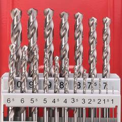 Набор сверл по металлу 1-10мм 19шт DIN338 HSSE-Co8 VA 130° (мет. кейс) Ruko 281214E(K)