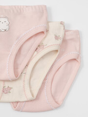набор трусы/ уп  для девочки  К 1978-3уп/св.лосось,св.жемчуг,котики в цветах