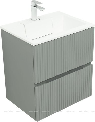 Aquanet 332521 Тумба с раковиной Джейн 60 цв.мисти грин (раковина Фортуна) (332521)