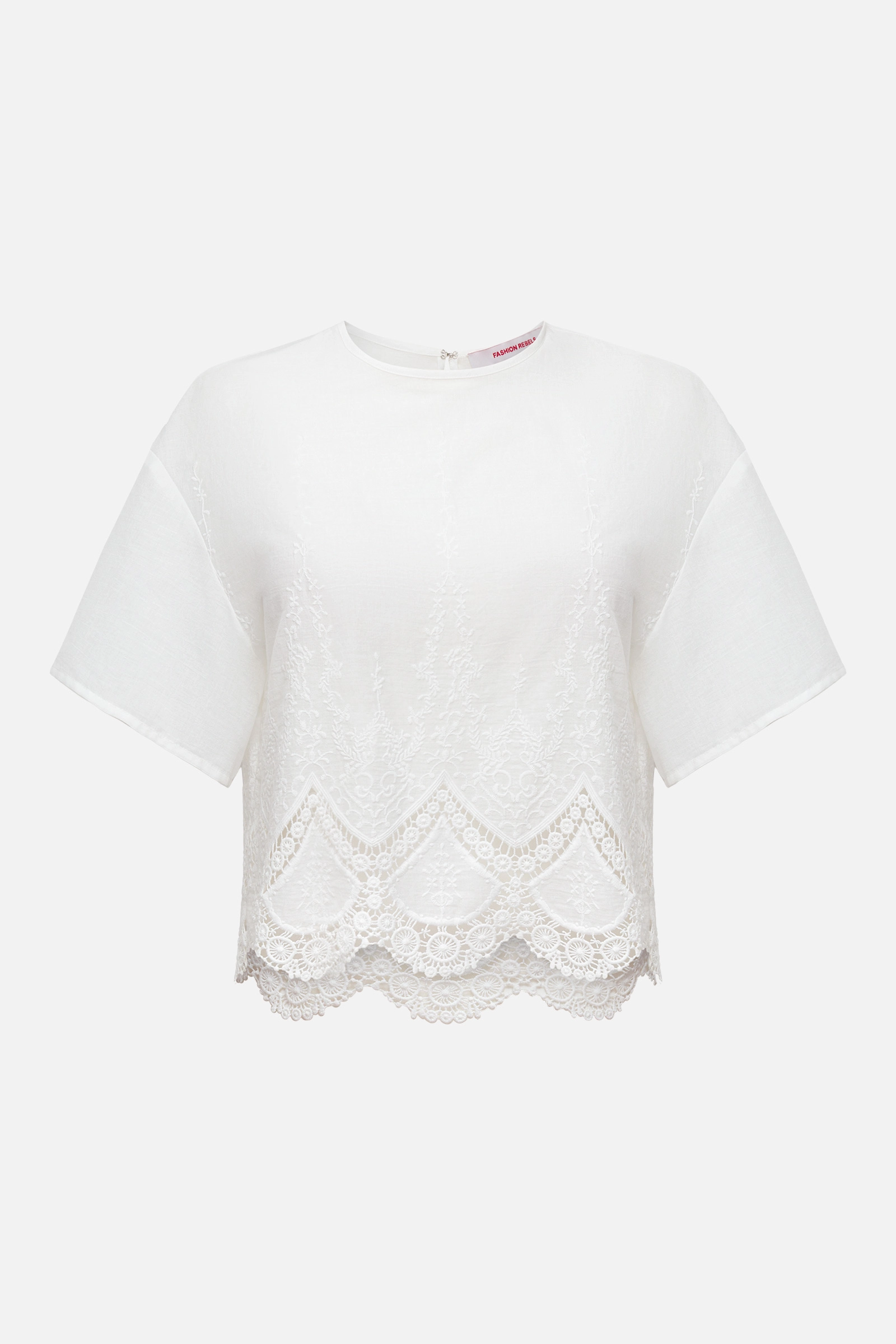 Блуза с коротким рукавом из шитья