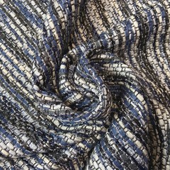 Ткань твид темно-синий с белым 3240