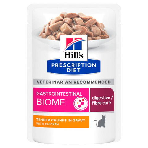 Hill's диета пауч для кошек Gastrointestinal Biome лечение ЖКТ курица 85 гр