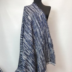 Ткань твид темно-синий с белым 3240