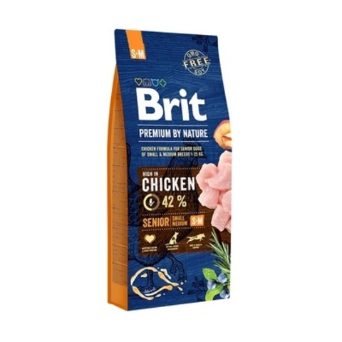Brit Premium by Nature Senior S+M корм для пожилых собак мелких и средних пород 1кг