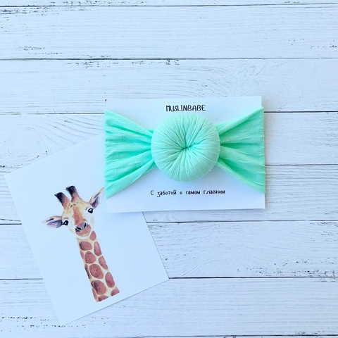 Повязка бублик  "Мятный"