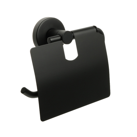 Бумагодержатель с крышкой черный Fixsen Comfort  Black (FX-86010)