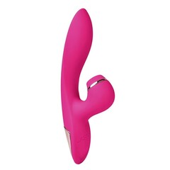 Розовый вибратор-кролик с вакуумной стимуляцией 5’’ Silicone Suction Kiss