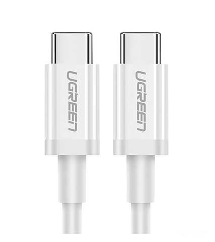 Кабель  UGREEN L501 (35219) 60W USB-C to USB-C PD Fast Charging Braided Cable 3A Max, 2м, белый