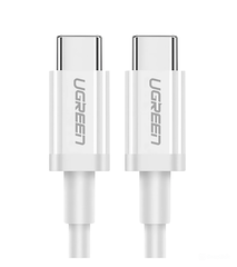 Кабель  UGREEN L501 (35219) 60W USB-C to USB-C PD Fast Charging Braided Cable 3A Max, 2м, белый
