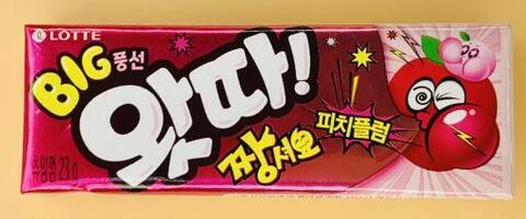 Жевательная резинка Lotte What a Big Bubble Gum, вкус персиковая слива, 23 гр