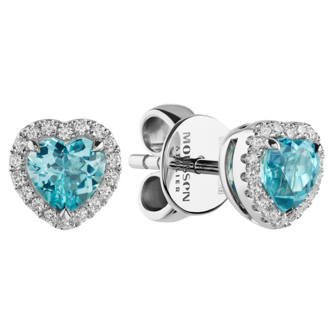 Серьги Пусеты с Турмалином Параиба и Бриллиантами, E0015-31/2