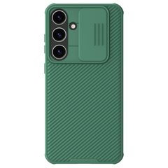 Чехол зеленого цвета (Deep Green) от Nillkin для Samsung Galaxy S24+ Плюс, c встроенным круглым магнитом, серия CamShield Pro Magnetic Case