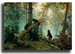Репродукция "Шишкин - Утро в сосновом лесу"