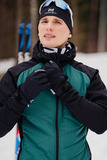 Премиальный костюм для лыж и зимнего бега Nordski Hybrid Hood Pro Black-Alpine Green