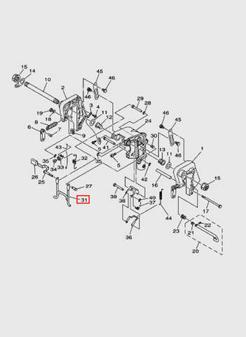 Стойка опорная  для лодочного мотора T15, OTH 9,9 SEA-PRO