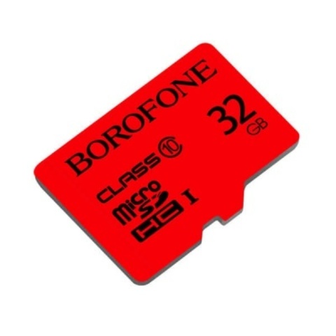 Yaddaş kartı \ Карта памяти \ Flash Card КАРТА ПАМЯТИ MICROSDHC BOROFONE I, 32GB, КРАСНЫЙ