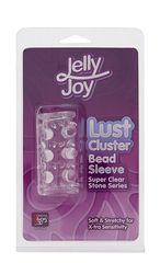 Прозрачная насадка на пенис с шипами и бугорками JELLY JOY LUST CLUSTER CLEAR - 