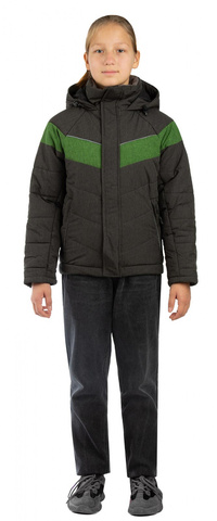 Куртка детская зимняя Джуниор (плащевая, серо-зеленый) Новатекс