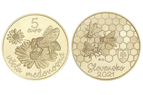 5 евро Пчела Словакия 2021 год