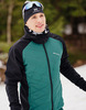 Премиальный костюм для лыж и зимнего бега Nordski Hybrid Hood Pro Black-Alpine Green