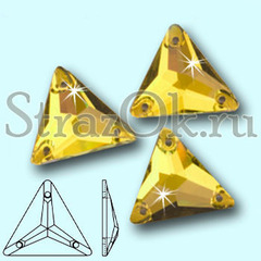 Стразы пришивные стеклянные Triangle Citrine, Треугольник Цитрин, желтые на StrazOK.ru