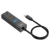 Хаб USB-концентратор Type-C на 4 USB (USB 3.0 * 1 + USB 2.0 * 3) (длина кабеля 30 см) Hoco HB25 (Черный)